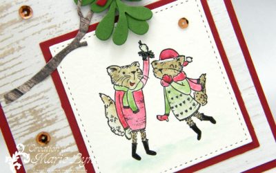 Carte de Noël avec Mistletoe Friends