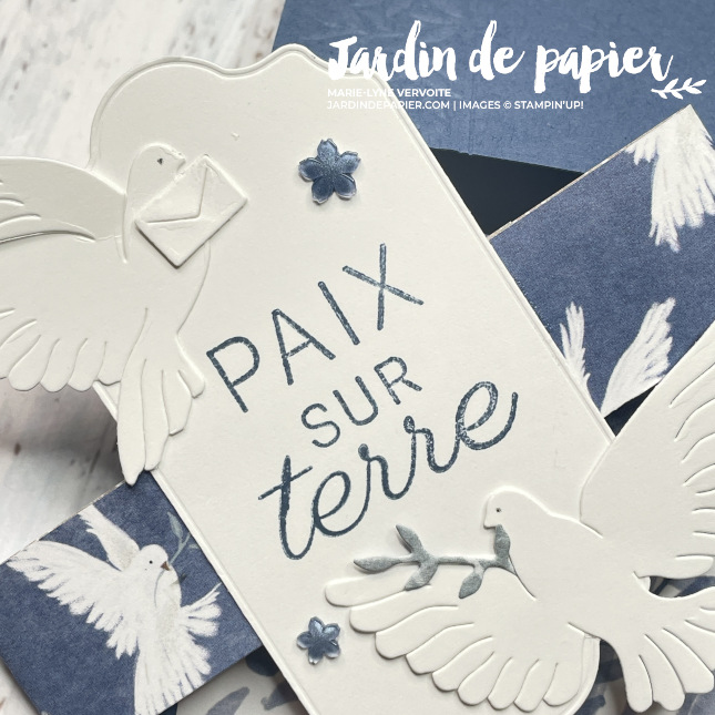 Tutoriel carte à volets verticaux avec bande décorative – Collection Jardin paisible Stampin’ Up!