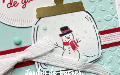 Carte de Noël avec le jeu d’étampes En résine Petit pot de bonheur