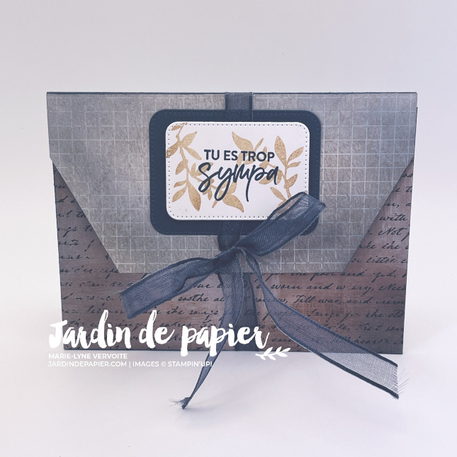 Carte à rabat d’enveloppe Stampin Up avec collection Balade dans la nature