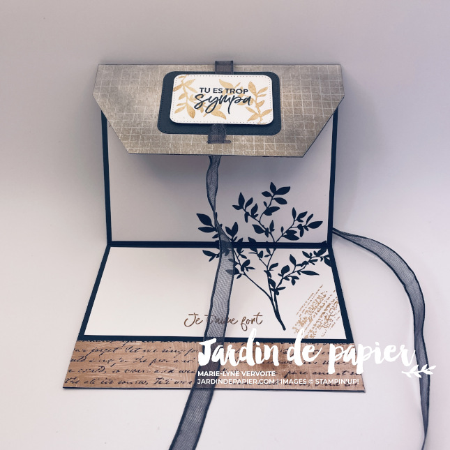 Carte à rabat d’enveloppe Stampin Up avec collection Balade dans la nature