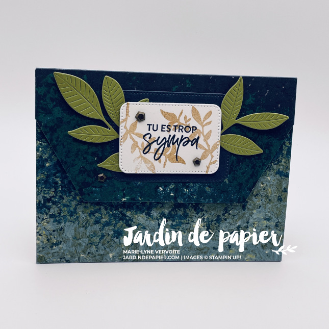 Carte à rabat d’enveloppe Stampin Up avec collection Balade dans la nature