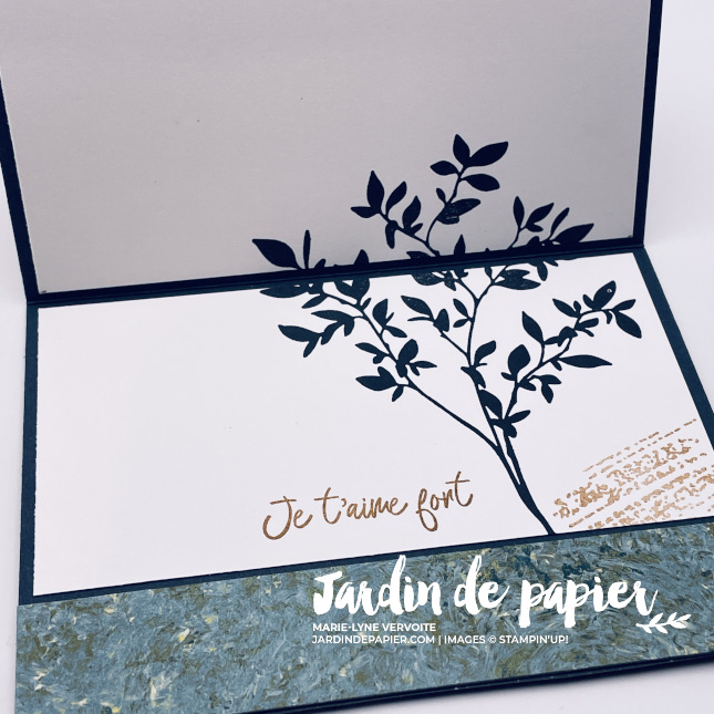 Carte à rabat d’enveloppe Stampin Up avec collection Balade dans la nature