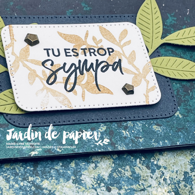 Carte à rabat d’enveloppe Stampin Up avec collection Balade dans la nature