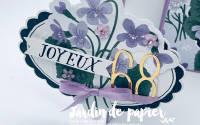 Carte basculante avec la collection Rêve de violettes | Une carte élégante pour un anniversaire de mariage