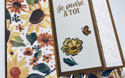 Carte pop-up en W avec la collection Champ de tournesols Stampin&rsquo;Up!